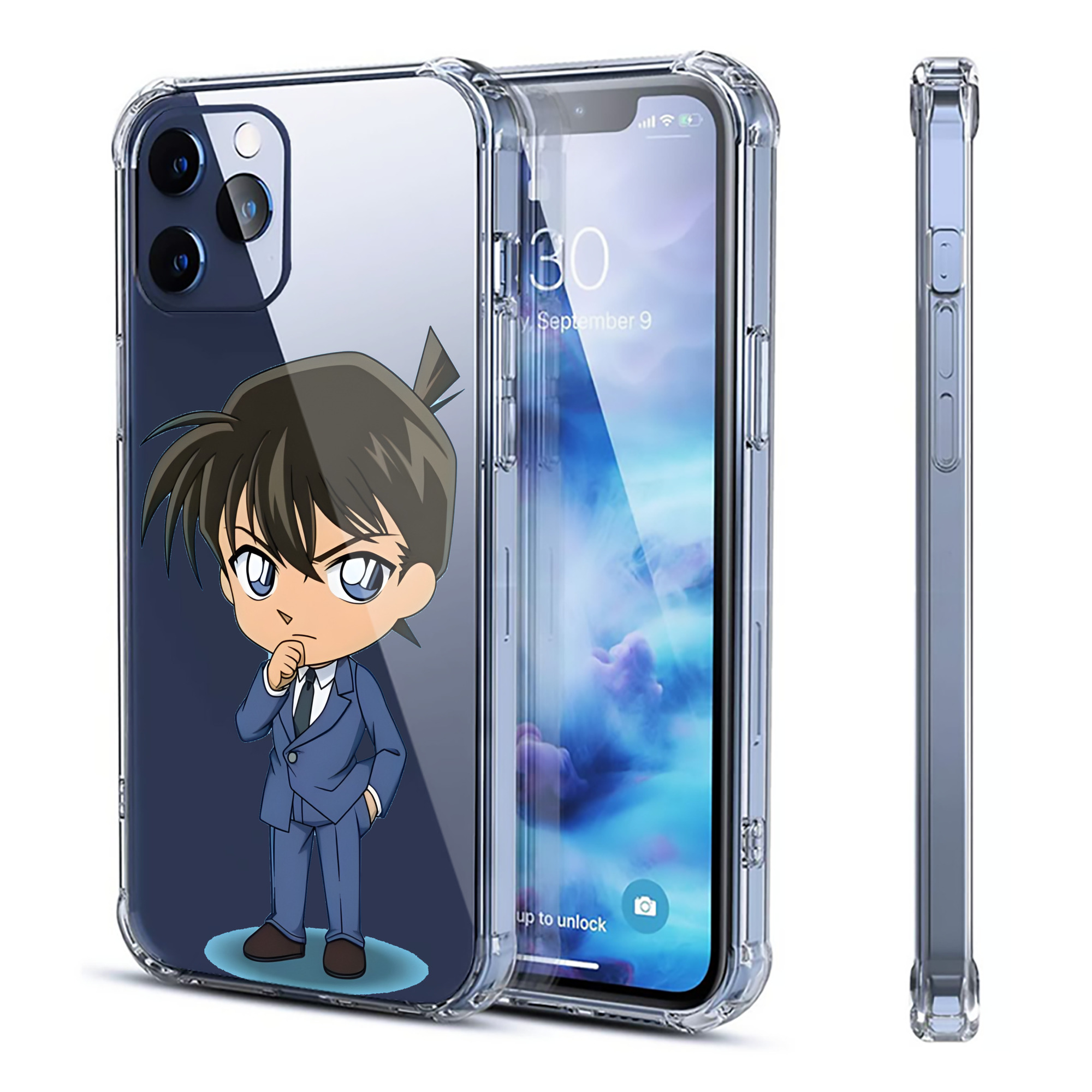 （画像用） 名探偵コナン 江戸川 コナン Detective Conan Conan Edogawa 【iPhone 12シリーズ対応】透明スマホケース（クリアソフトケース）